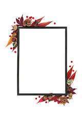 Image showing Minimal Autumn Thanksgiving Abstract Floral Frame Design