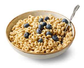 Image showing bowl of breakfast cereal rings