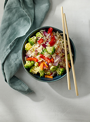 Image showing bowl of fried rice with vegetables