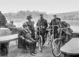 Image showing historic bicycle trip