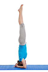 Image showing Yoga - young beautiful woman doing yoga asana excerise isolated