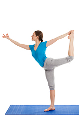 Image showing Yoga - young beautiful woman doing yoga asana excerise isolated