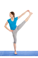 Image showing Yoga - young beautiful woman doing yoga asana excerise isolated