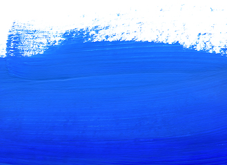 Image showing Bright blue and white drawn paint background