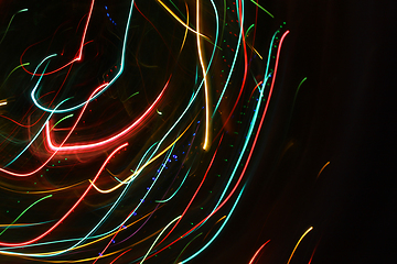 Image showing Abstract colorful motion background with blurred lights