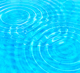 Image showing Blue abstract background with water ripples and bubbles