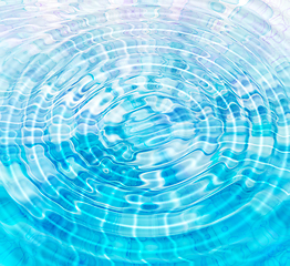 Image showing Blue abstract background with water ripples and bubbles