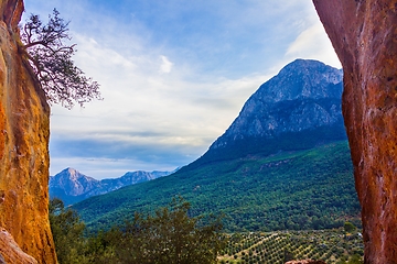 Image showing Landscape at mountains with Mount Olympos in Turkey