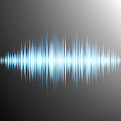 Image showing Sound wave on Transparent background. EPS 10