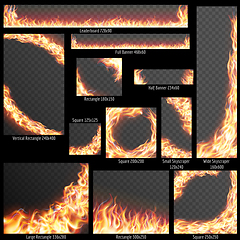 Image showing Banners with Realistic fire flames. EPS 10