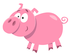 Image showing cute pig farm animal character
