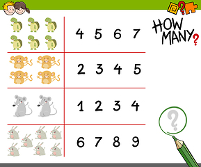 Image showing counting game with animals