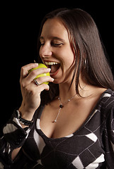 Image showing woman with apple