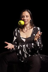 Image showing woman with apple