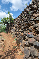 Image showing path in walled village tribes Konso, Ethiopia