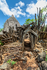 Image showing fantastic walled village tribes Konso, Ethiopia