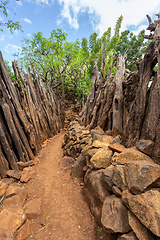 Image showing path in walled village tribes Konso, Ethiopia