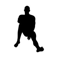 Image showing Sitting Pose Man Silhouette