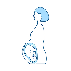 Image showing Pregnant Woman With Baby Icon