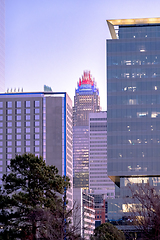 Image showing charlotte north carolina city skyline after winted storm