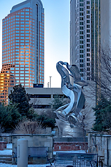 Image showing charlotte north carolina city skyline after winted storm