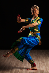 Image showing Beautiful girl dancer of Indian classical dance Bharatanatyam