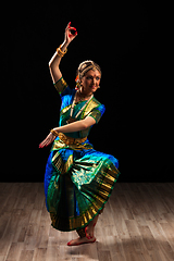 Image showing Beautiful girl dancer of Indian classical dance Bharatanatyam