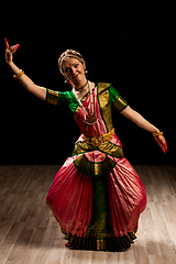 Image showing Beautiful dancer of Indian dance Bharatanatyam