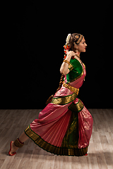 Image showing Beautiful dancer of Indian dance Bharatanatyam