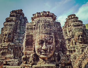 Image showing Faces of Bayon temple, Angkor, Cambodia