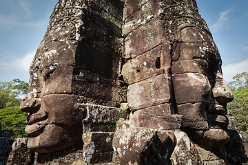 Image showing Faces of Bayon temple, Angkor, Cambodia