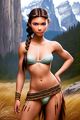 Image showing beautiful young woman in a dreamy fantasy world.