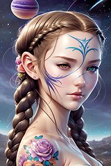 Image showing beautiful young woman in a dreamy fantasy world.