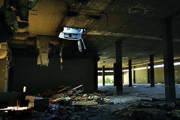 Image showing abandoned factory tattered material