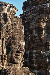 Image showing Faces of Bayon temple, Angkor, Cambodia