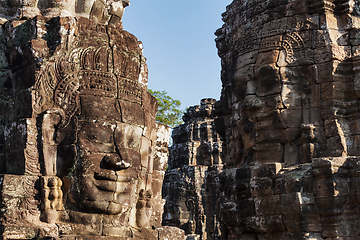 Image showing Faces of Bayon temple, Angkor, Cambodia