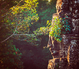 Image showing Face of Bayon temple, Angkor, Cambodia