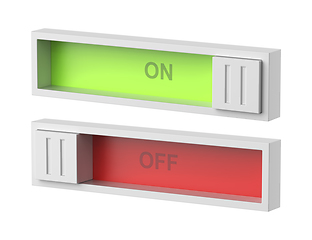 Image showing On and off sliding toggle buttons