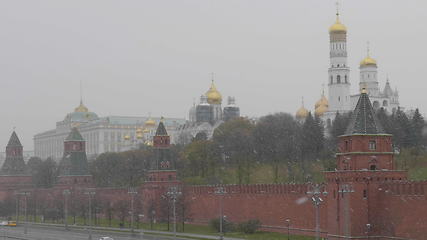Image showing Moscow Russian Federation. The Moscow Kremlin in moving along the wall