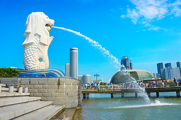 Image showing  Singapore Merlion statue symbol city