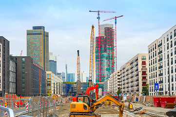 Image showing Construction site in Frankfurt downtown