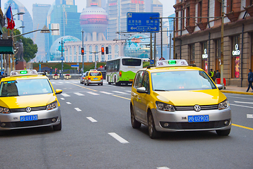 Image showing  taxi cabs on Shanghai street