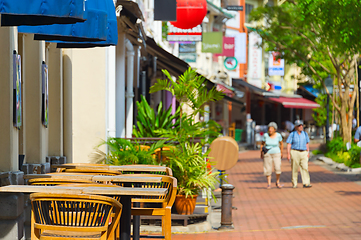 Image showing Boat Quay restaurant street. Singapore