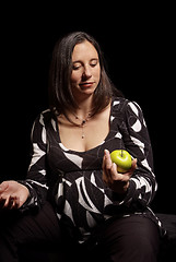 Image showing woman with apple