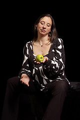 Image showing woman with apple