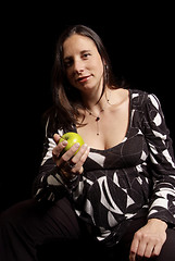 Image showing woman with apple