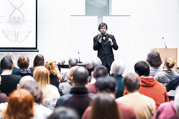 Image showing Speaker Talking at Business Conference.