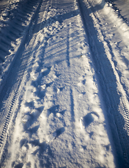 Image showing traces on cold snow