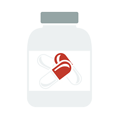 Image showing Icon Of Fitness Pills In Container