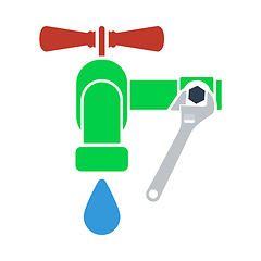 Image showing Icon Of Wrench And Faucet